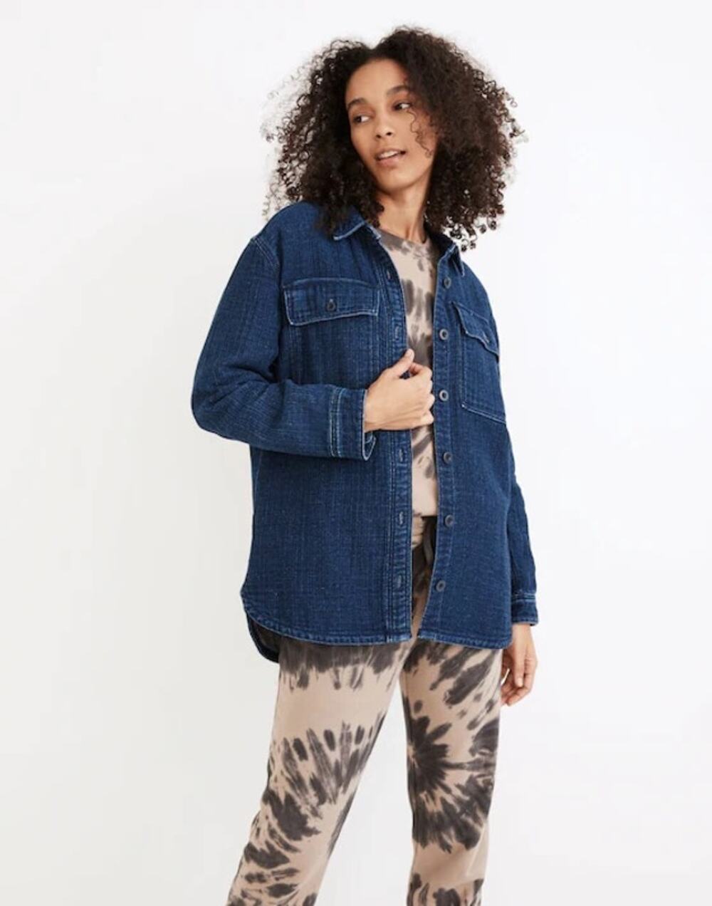 Madewell Double-Weave Denim Shirt-Jacket Blue Small NWT Casual Shacket